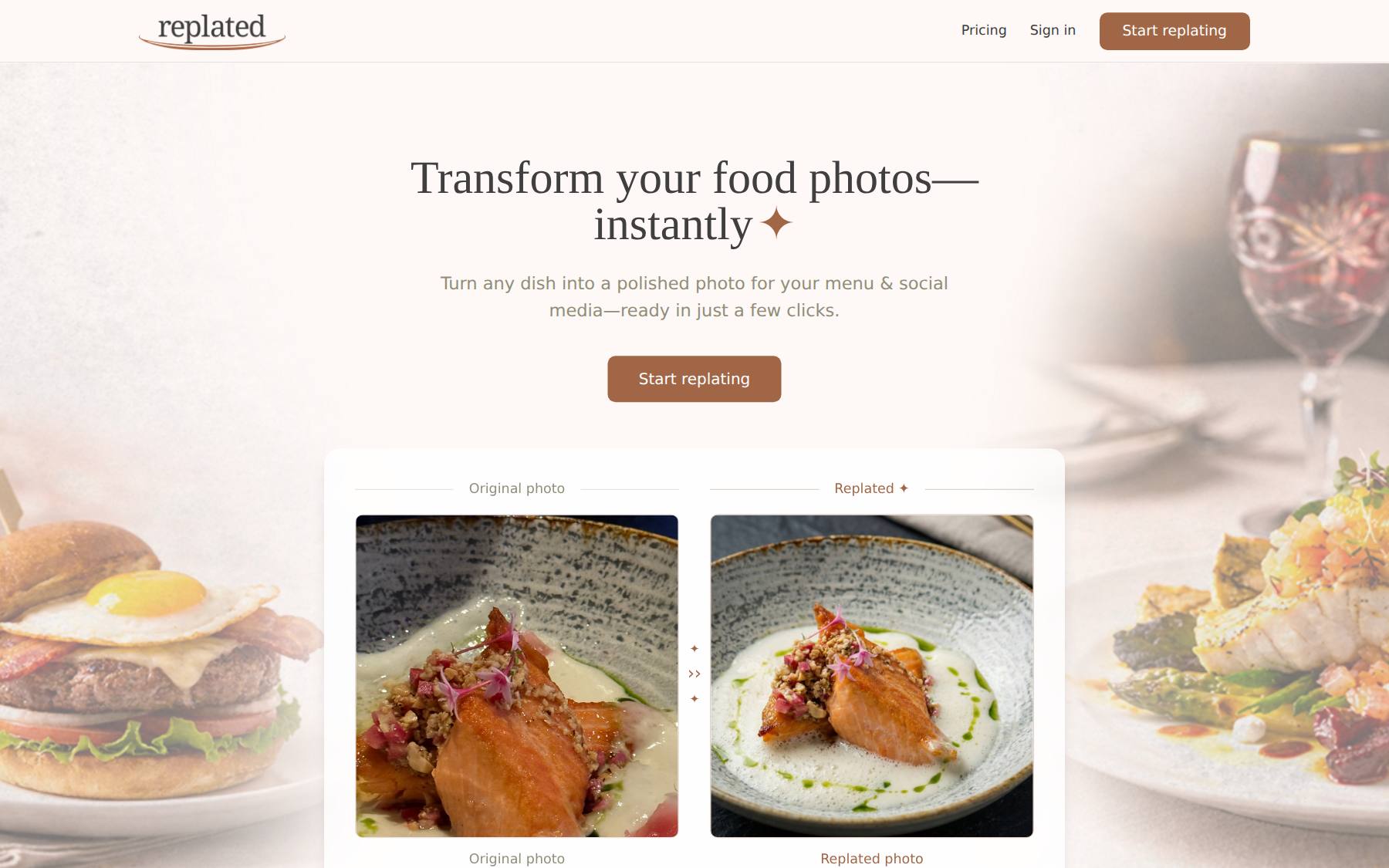 The Replated website